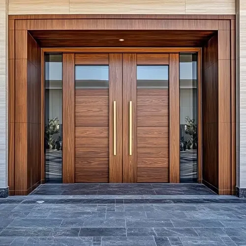 wooden entrance doors