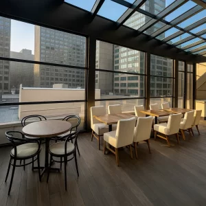 Glass Pergola In Restaurant