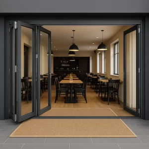 Aluminium Bifold Doors in Restaurant