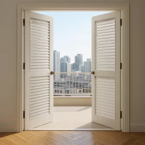 Aluminium Louvre Doors in Balcony