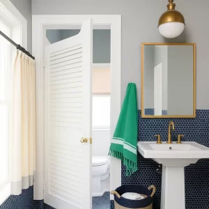 Aluminium Louvre Doors in Bathroom