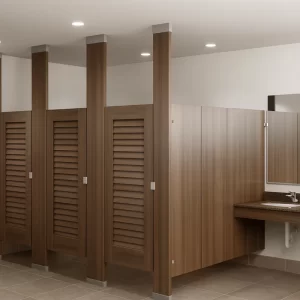 Aluminium Louvre Doors in Bathroom