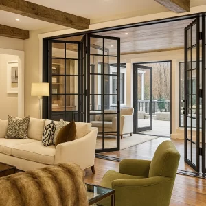 Aluminium Folding Doors in Living Room