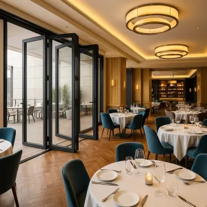 Aluminium Folding Doors in Restaurant