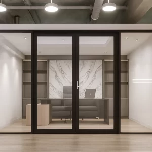 Commercial Aluminium Doors in Office Building