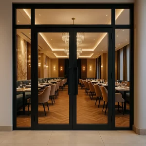 Commercial Aluminium Doors in Restaurant