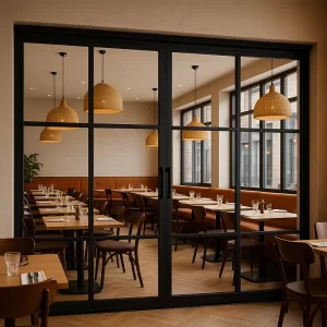 Custom Sliding Doors in Restaurant