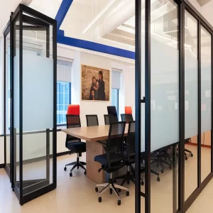 Folding Glass Doors in Conference Room