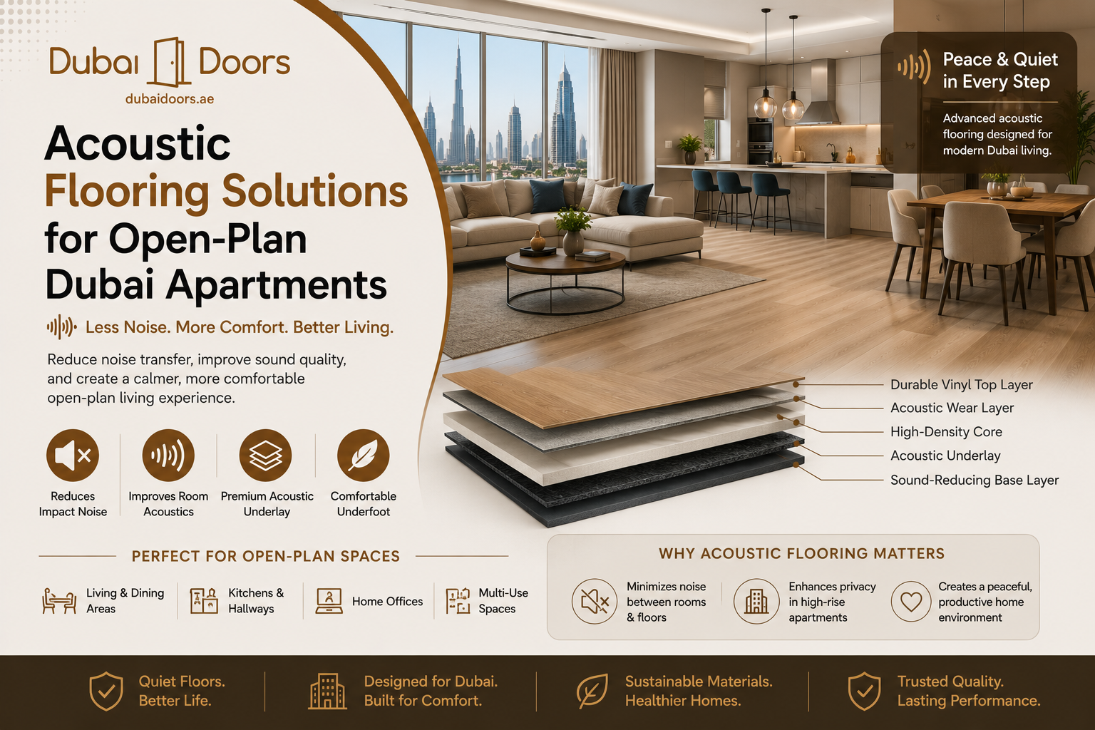 Acoustic Flooring Solutions for Open-Plan Dubai Apartments Acoustic Flooring Solutions for Open-Plan Dubai Apartments