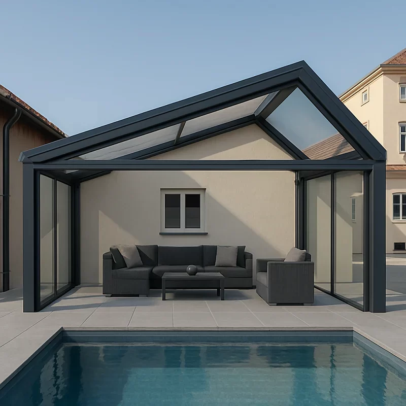 Glass Pergola [Sloped Roof Glass Pergola]