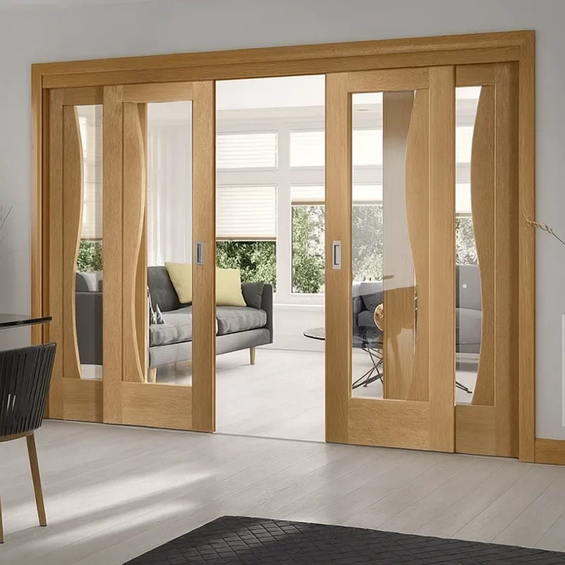 Glass Wooden Sliding Doors